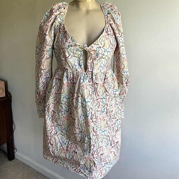 Lisa Says Gah! Lena Painted Ladies Tie Front Babydoll Dress - Picture 6 of 16